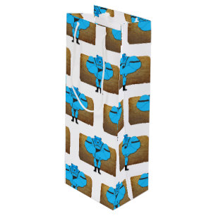 SlipperyJoe's gay muscle bear cartoon thong leathe Wine Gift Bag