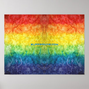 SlipperyJoe's gay pride flag rainbow colors tie-dy Poster