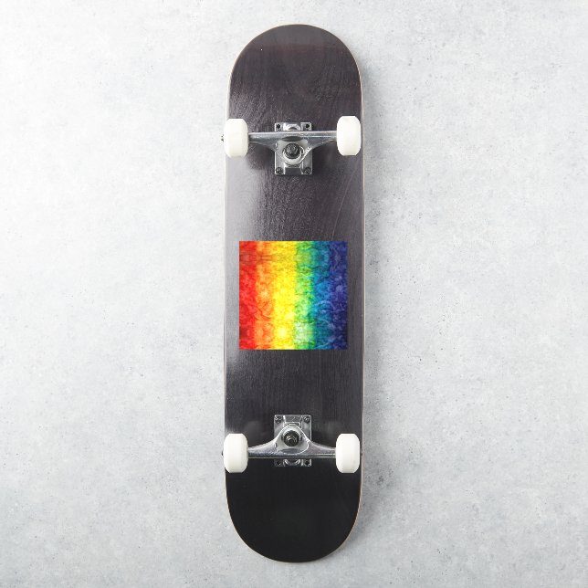 SlipperyJoe's gay pride flag rainbow colours tie-d (Skateboard)