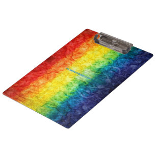 SlipperyJoe's gay pride flag rainbow colours tie-d Clipboard