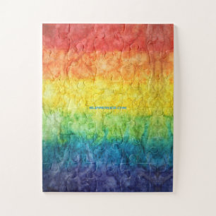 SlipperyJoe's gay pride flag rainbow colours tie-d Jigsaw Puzzle