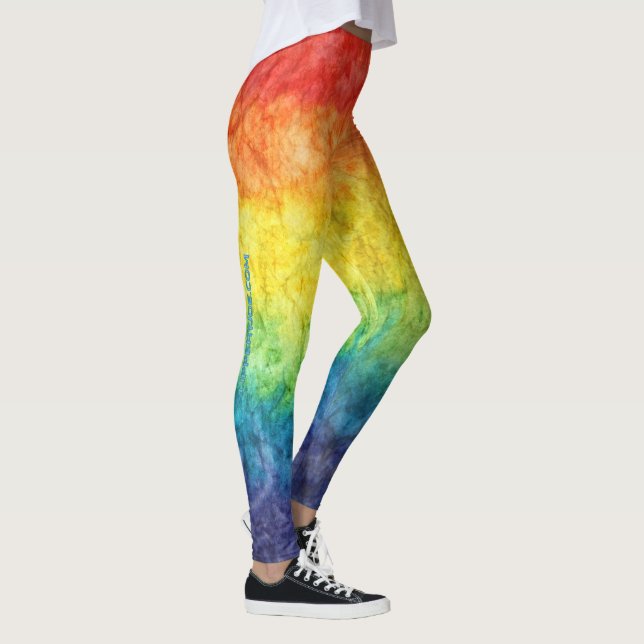 SlipperyJoe's gay pride flag rainbow colours tie-d Leggings (Right)
