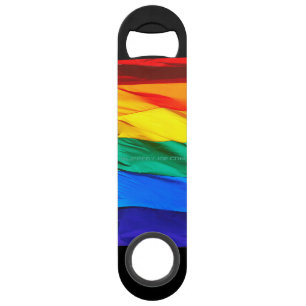 SlipperyJoe's gay pride flag waving pride colours 