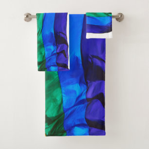 SlipperyJoe's gay pride flag waving pride colours  Bath Towel Set