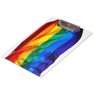 SlipperyJoe's gay pride flag waving pride colours  Clipboard