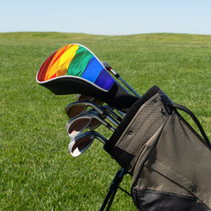 SlipperyJoe's gay pride flag waving pride colours  Golf Head Cover