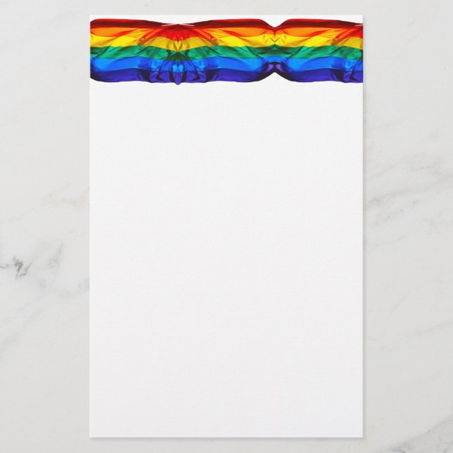 SlipperyJoe's gay pride flag waving pride colours  Stationery (Front)