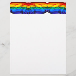 SlipperyJoe's gay pride flag waving red orange yel Custom Letterhead