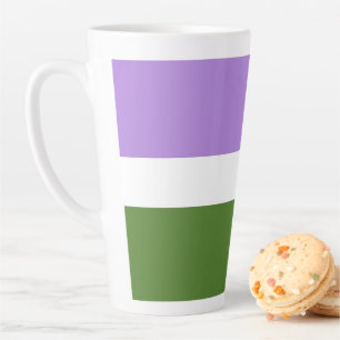 SlipperyJoe's Genderqueer Pride Flag colors Non-bi Latte Mug