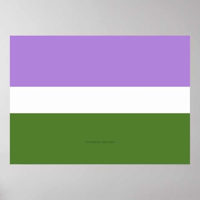 SlipperyJoe's genderqueer pride flag colors non-bi Poster (Front)