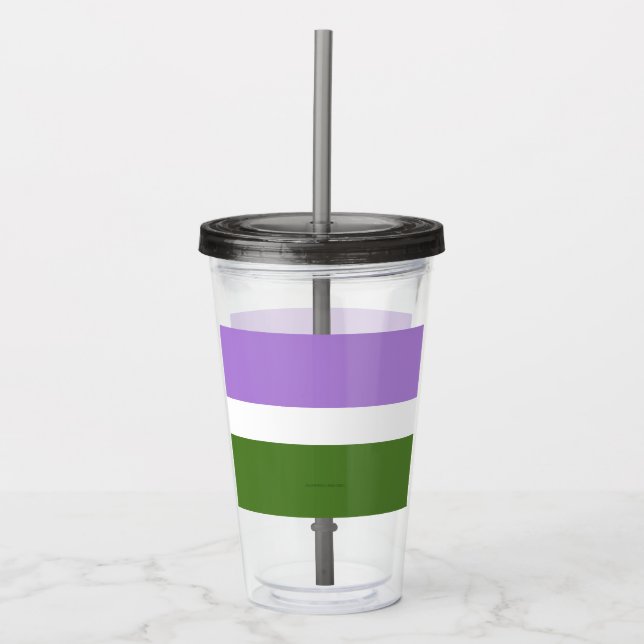 SlipperyJoe's Genderqueer Pride Flag colours Non-b Acrylic Tumbler (Front)