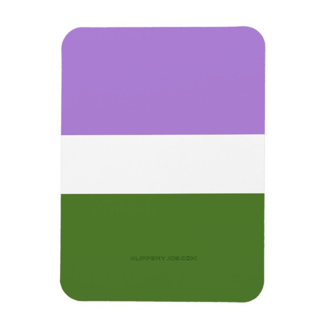 SlipperyJoe's Genderqueer Pride Flag colours Non-b Magnet (Vertical)