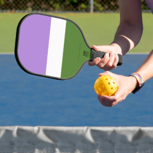 SlipperyJoe's Genderqueer Pride Flag colours Non-b Pickleball Paddle