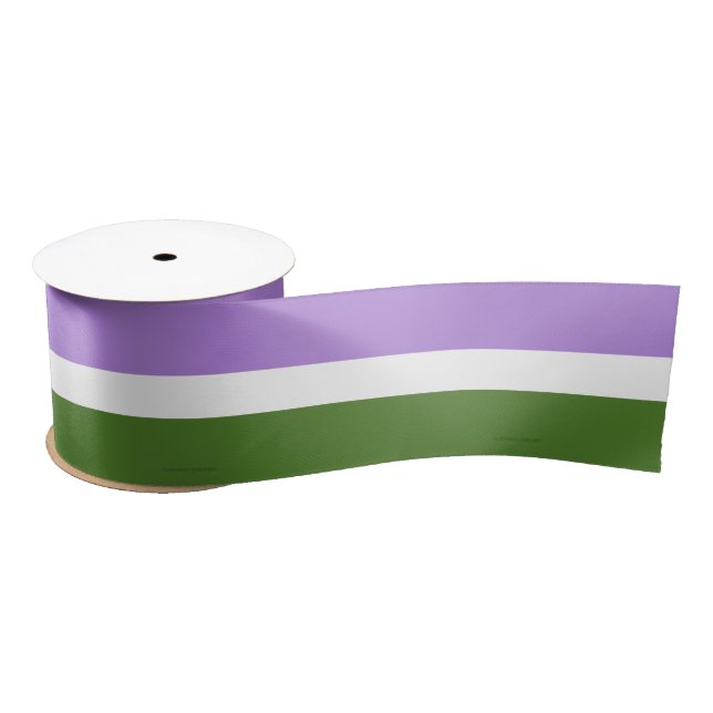SlipperyJoe's genderqueer pride flag colours non-b Satin Ribbon (Spool)