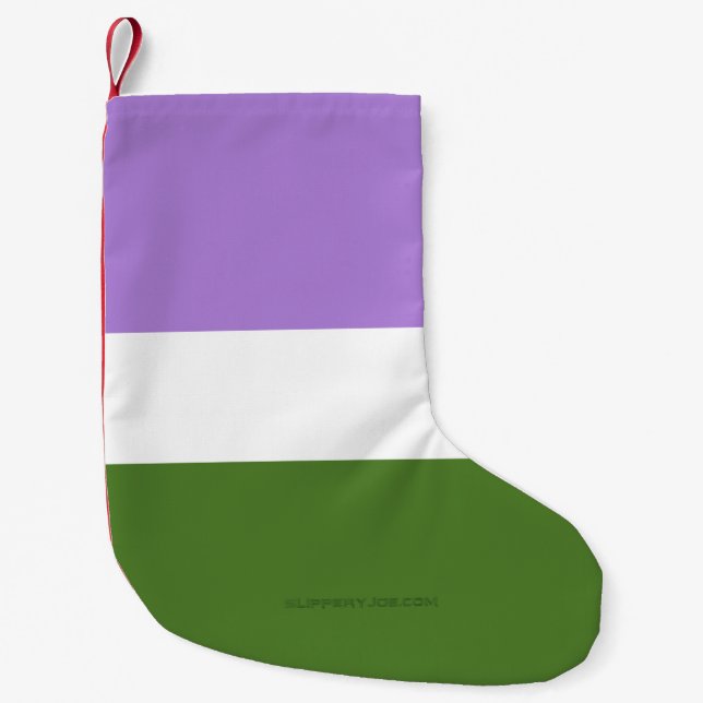 SlipperyJoe's genderqueer pride flag colours non-b Small Christmas Stocking (Front)