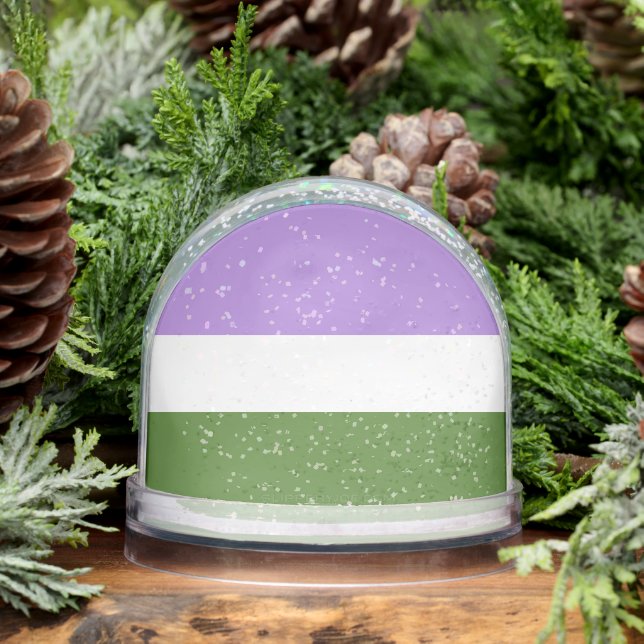 SlipperyJoe's genderqueer pride flag colours non-b Snowglobe (Winter)