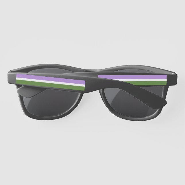 SlipperyJoe's genderqueer pride flag colours non-b Sunglasses (Back)