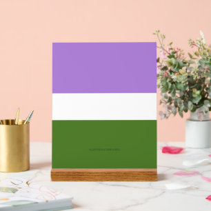 SlipperyJoe's genderqueer pride flag lavender blen Acrylic Sign