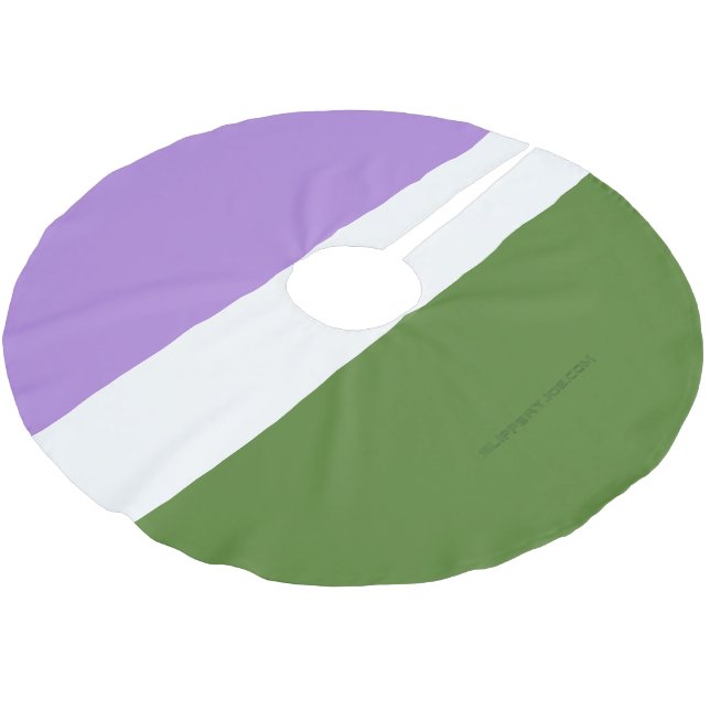SlipperyJoe's genderqueer pride flag lavender blen Brushed Polyester Tree Skirt (Angled)