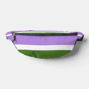 SlipperyJoe's genderqueer pride flag lavender blen Bum Bags