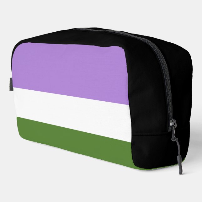 SlipperyJoe's genderqueer pride flag lavender blen Dopp Kit (Right Corner)