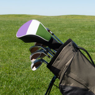 SlipperyJoe's genderqueer pride flag lavender blen Golf Head Cover