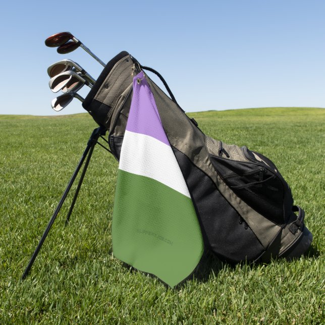 SlipperyJoe's genderqueer pride flag lavender blen Golf Towel (Green)