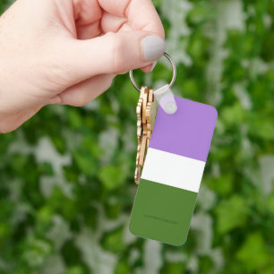 SlipperyJoe's genderqueer pride flag lavender blen Key Ring