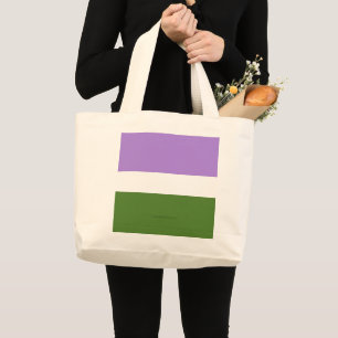 SlipperyJoe's genderqueer pride flag lavender blen Large Tote Bag