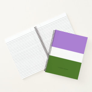 SlipperyJoe's genderqueer pride flag lavender blen Notebook