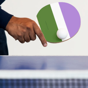 SlipperyJoe's genderqueer pride flag lavender blen Ping Pong Paddle