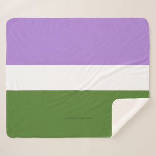 SlipperyJoe's genderqueer pride flag lavender blen Sherpa Blanket