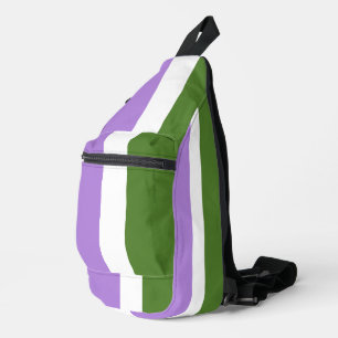 SlipperyJoe's genderqueer pride flag lavender blen Sling Bag