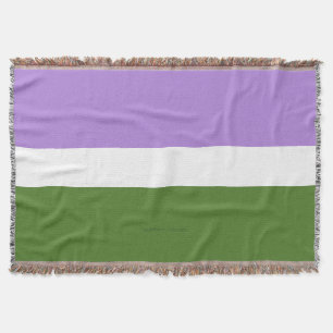 SlipperyJoe's genderqueer pride flag lavender blen Throw Blanket