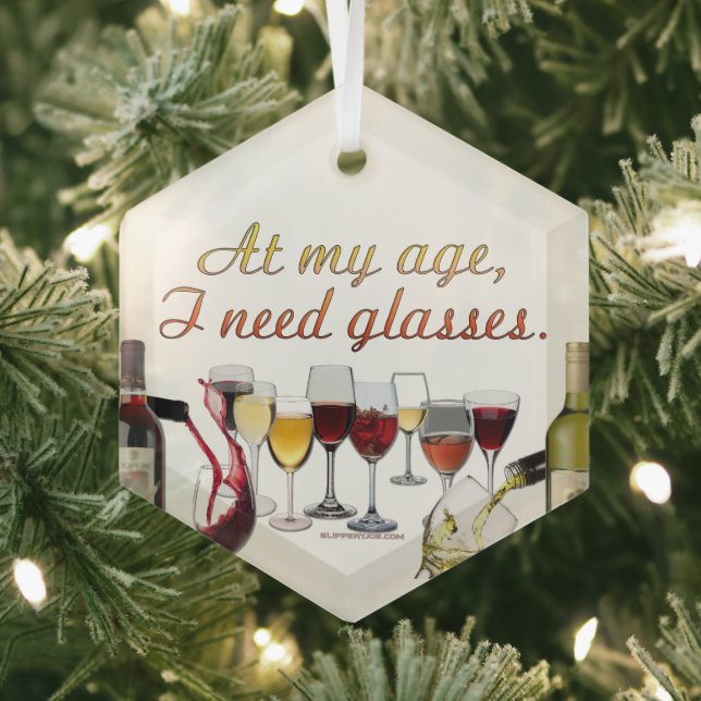 SlipperyJoe's Glasses fermented grapes wine pourin Glass Tree Decoration (Insitu)