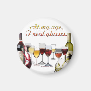 SlipperyJoe's Glasses fermented grapes wine pourin Magnet
