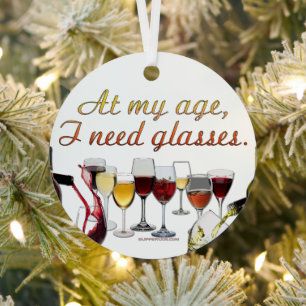 SlipperyJoe's Glasses fermented grapes wine pourin Metal Tree Decoration