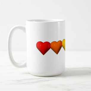 SlipperyJoe's glossy 3D heart shapes glyphs create Coffee Mug