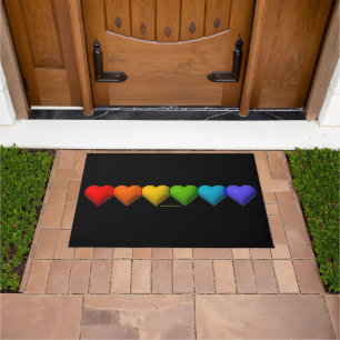 SlipperyJoe's glossy 3D heart shapes glyphs create Doormat