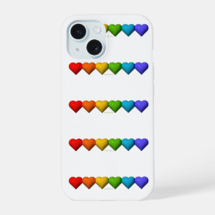 SlipperyJoe's glossy 3D heart shapes glyphs create iPhone 15 Case