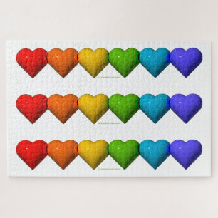 SlipperyJoe's glossy 3D heart shapes glyphs create Jigsaw Puzzle