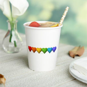 SlipperyJoe's glossy 3D heart shapes glyphs create Paper Cups