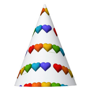 SlipperyJoe's glossy 3D heart shapes glyphs create Party Hat