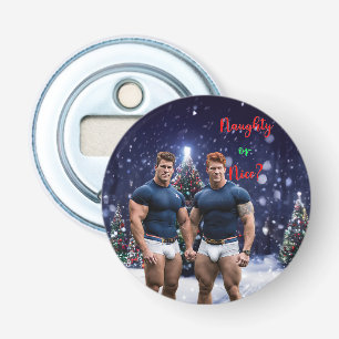 SlipperyJoe's glowing Christmas trees two muscular Bottle Opener
