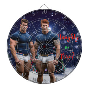 SlipperyJoe's glowing Christmas trees two muscular Dartboard