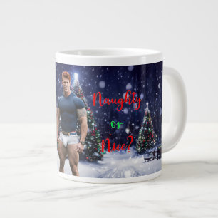 SlipperyJoe's glowing Christmas trees two muscular Large Coffee Mug