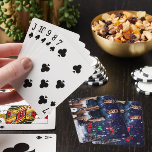 SlipperyJoe's glowing Christmas trees two muscular Playing Cards