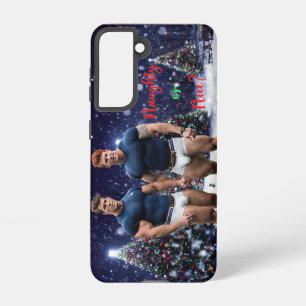 SlipperyJoe's glowing Christmas trees two muscular Samsung Galaxy Case
