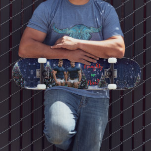 SlipperyJoe's glowing Christmas trees two muscular Skateboard