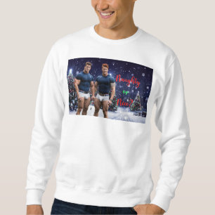 SlipperyJoe's glowing Christmas trees two muscular Sweatshirt